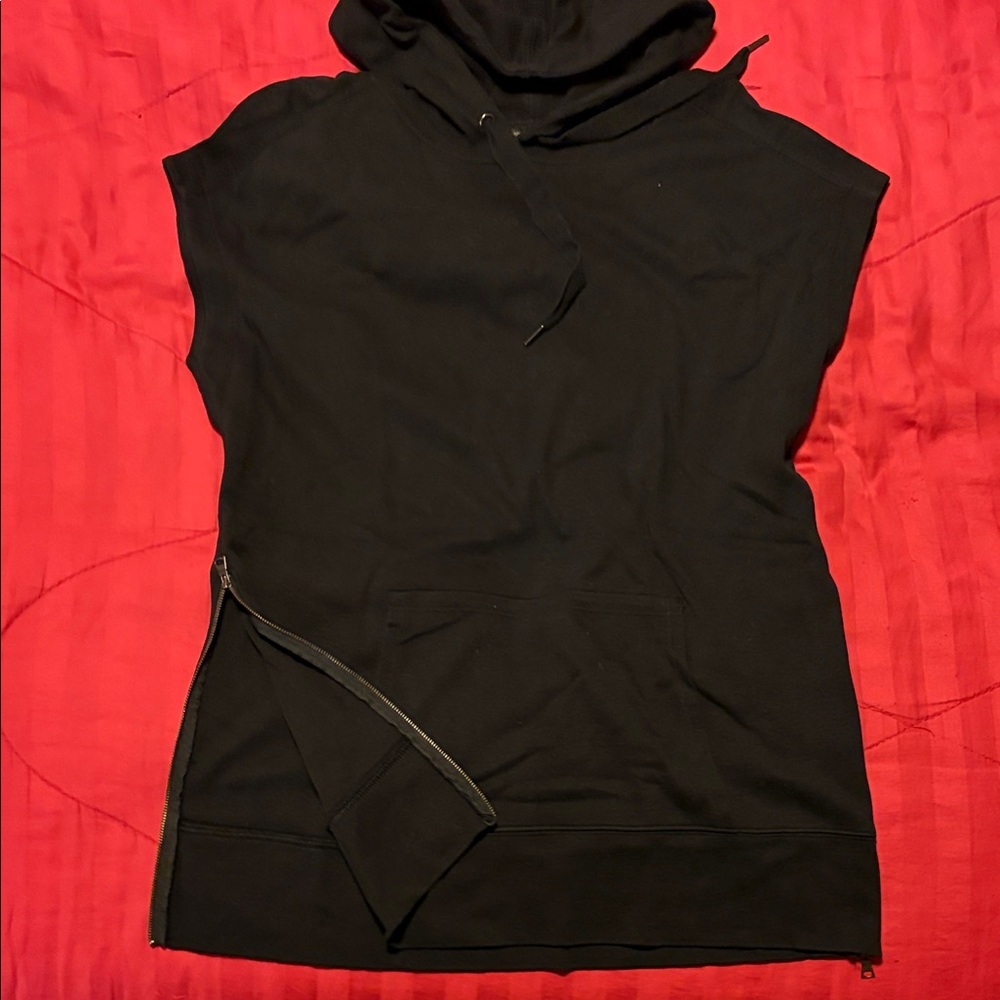 Banana Republic Black Sleeveless Hoodie